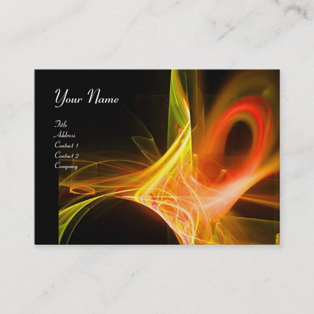 SWIRL MONOGRAM Vibrant black pink red yellow Business Card (Front)