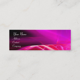 SWIRL  MONOGRAM Vibrant black pink  violet yellow Mini Business Card
