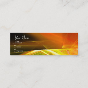 SWIRL  MONOGRAM Vibrant black yellow orange Mini Business Card