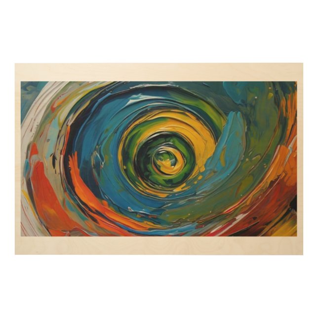 Swirl of Life: Modern Wood Wall Art (Front)