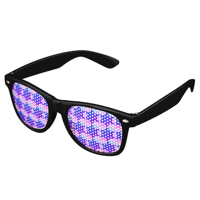 Swirl of patterns retro sunglasses (Angled)