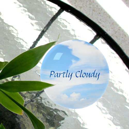 Swirl of White Cloud in Blue Sky Glass Paperweight