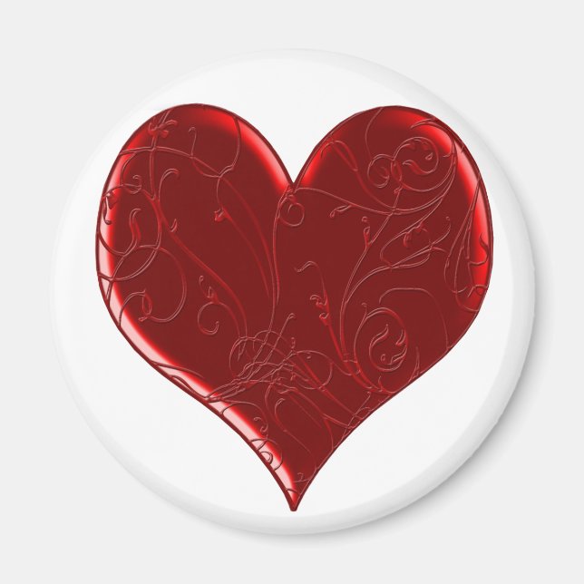Swirl Overlaid Heart Magnet (Front)