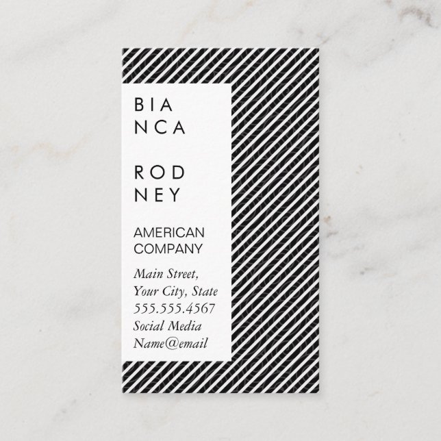 Swirl Pattern and Stripes Business Card (Front)