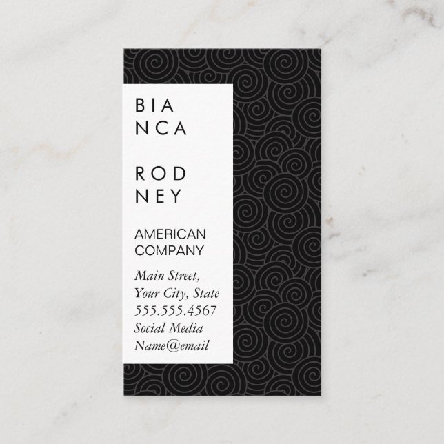 Swirl Pattern Business Card (Front)