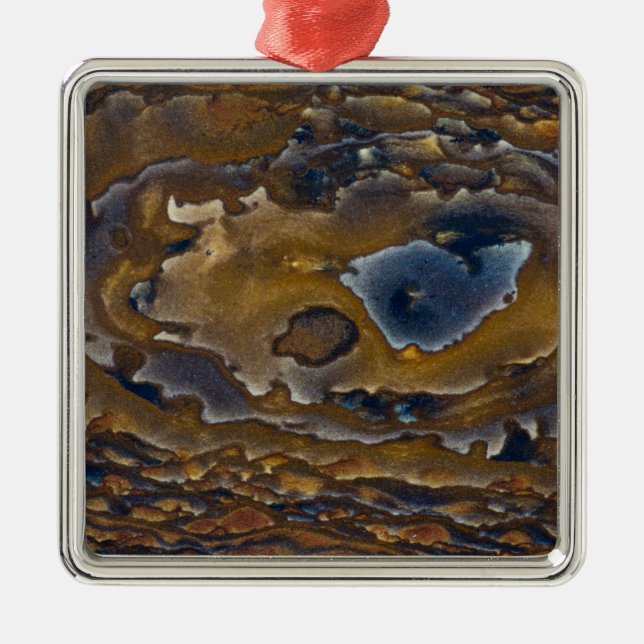Swirl Pattern On Jasper Slab Metal Ornament (Front)