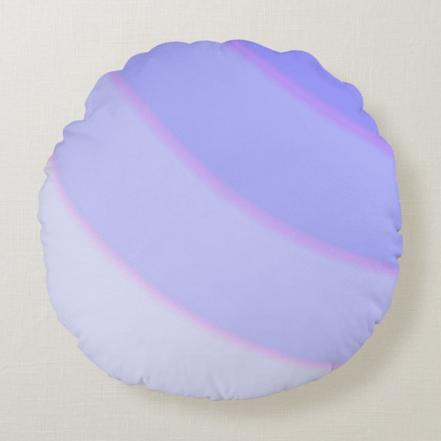 Swirl pattern Pastel Lilac Pink Purple  Round Pillow (Front)