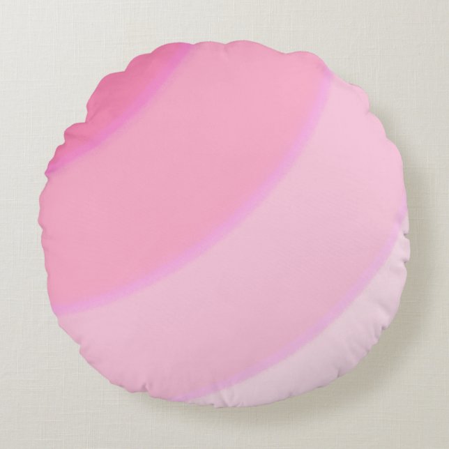 Swirl pattern Pastel Lilac Pink Round Pillow (Front)