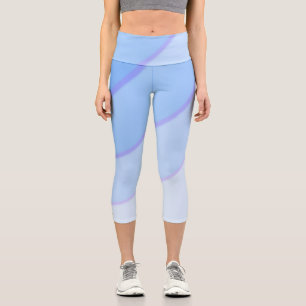 Swirl pattern pastel ombre Blue  Capri Leggings