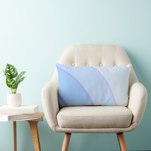 Swirl pattern Pastel Ombre Blue  Lumbar Pillow (Chair)