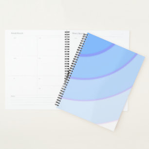Swirl pattern pastel ombre blue planner