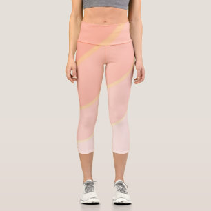 Swirl pattern pastel ombre Peach Capri Leggings