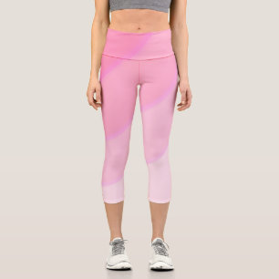 Swirl pattern pastel ombre Pink Capri Leggings