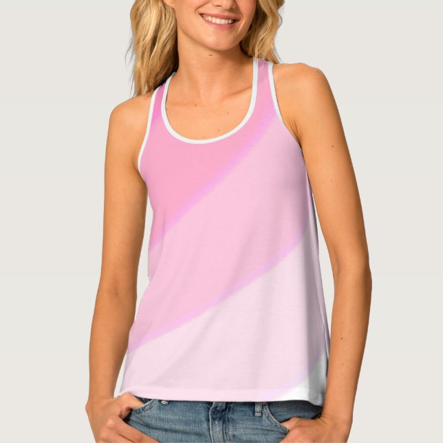 Swirl pattern pastel ombre Pink Tank Top (Front)
