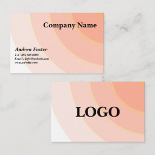 Swirl pattern peach ombre business card