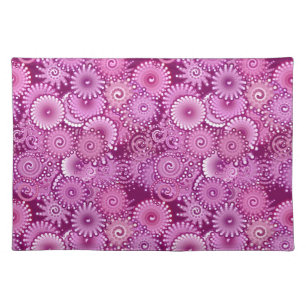 Swirl pattern, purple, pink, plum, lilac cloth placemat