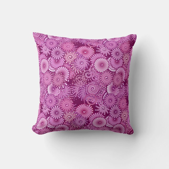 Swirl pattern, purple, pink, plum, lilac throw pillow (Front)