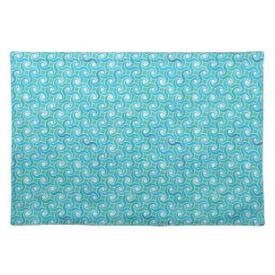 Swirl pattern, turquoise, green, blue placemat