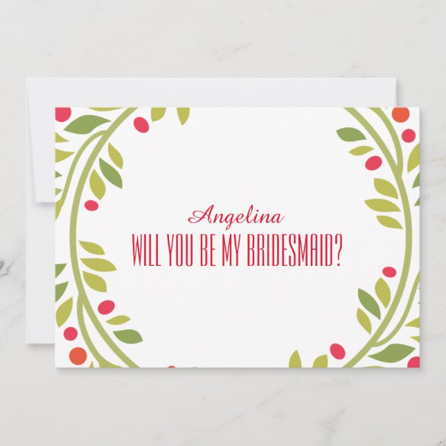 Swirl Pattern Will you be my bridesmaid? Invitation (Front)