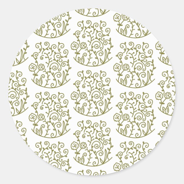 swirl patterned classic round sticker (Front)