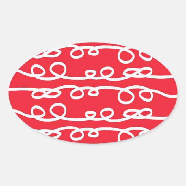 swirl patterned oval sticker (Front)