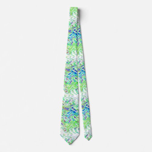 Swirl Patterns Abstract Colorful Bright Green 2023 Neck Tie