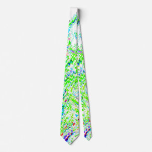 Swirl Patterns Abstract Colorful Bright Green Blue Neck Tie