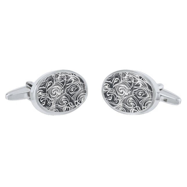 Swirl Print Cufflinks  (Angled)