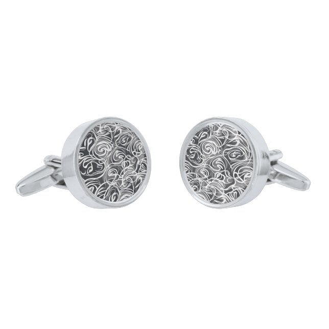 Swirl Print Cufflinks  (Angled)