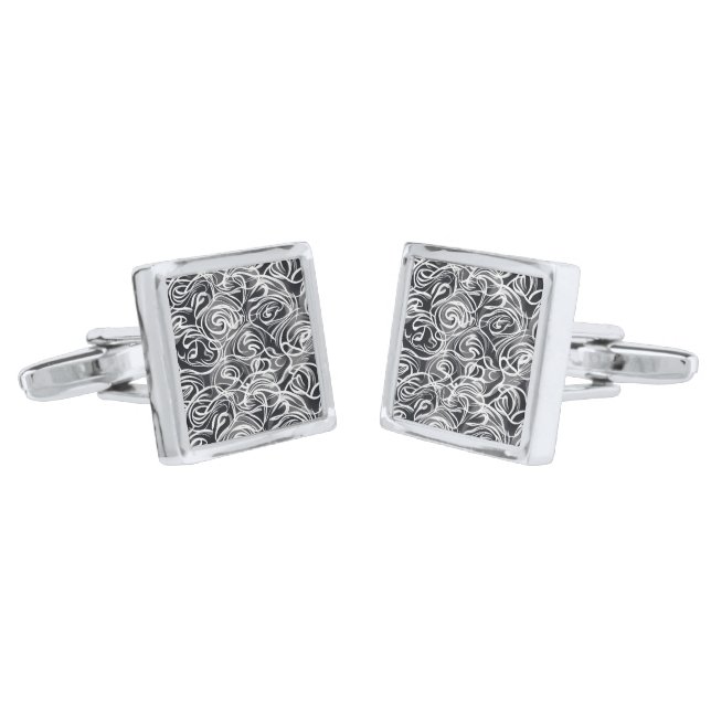 Swirl Print Cufflinks  (Angled)