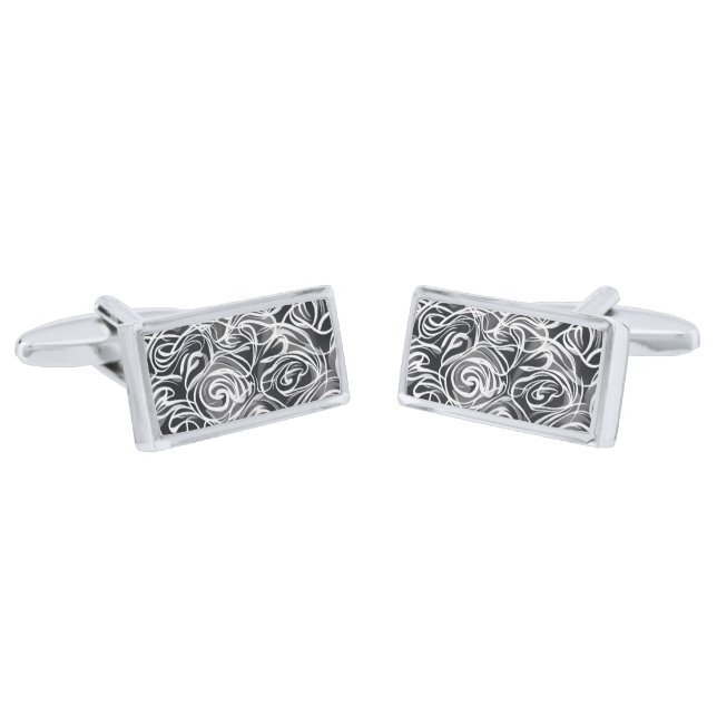 Swirl Print Cufflinks  (Angled)