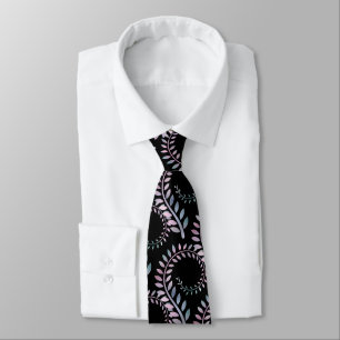 SWIRL PURPLE GREY BLACK TIE