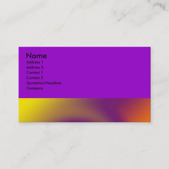 swirl purple orange business card (Front)