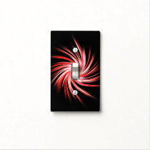 Swirl - Red White Black Light Switch Cover