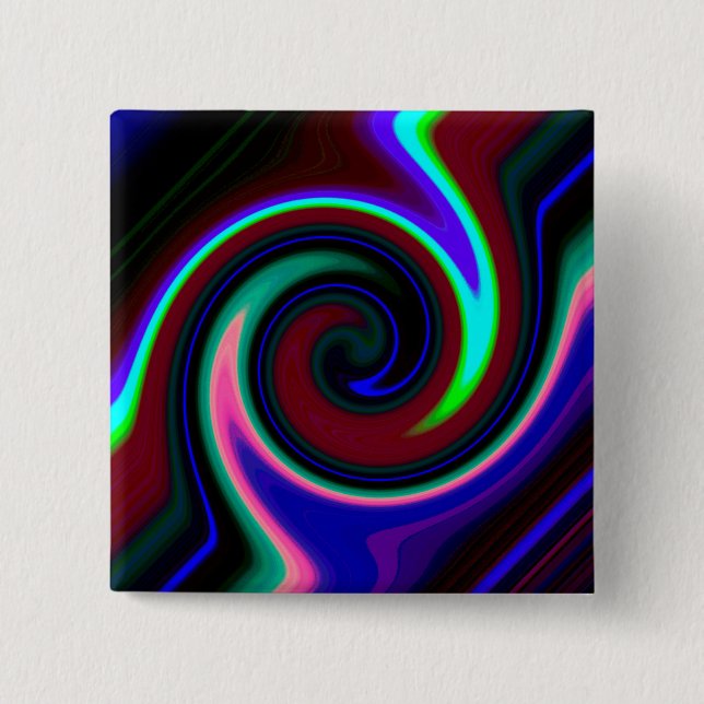 Swirl Retro Neon Button (Front)