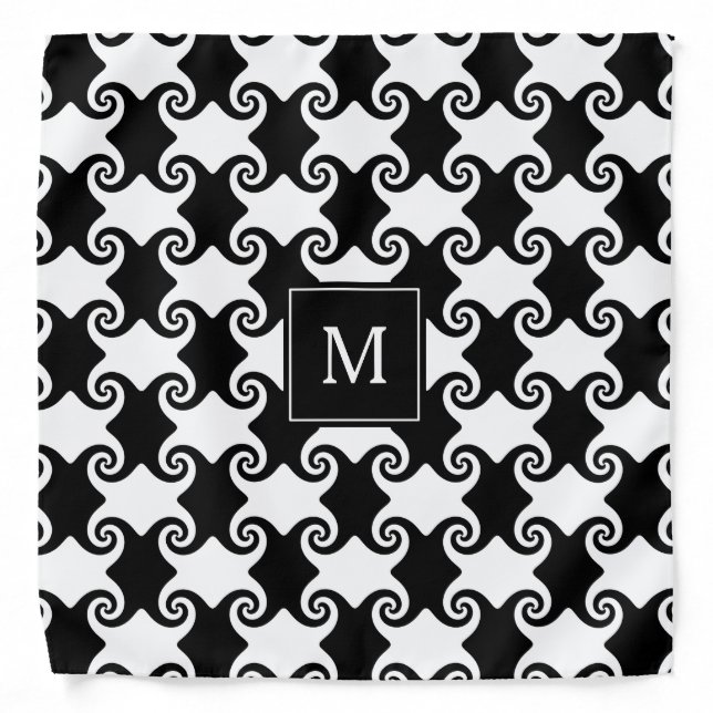 Swirl Shapes Celtic Personalized Monogram Bandana (Front)