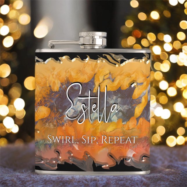 Swirl, Sip, Repeat Sunset 0612 Flask (Creator Uploaded)