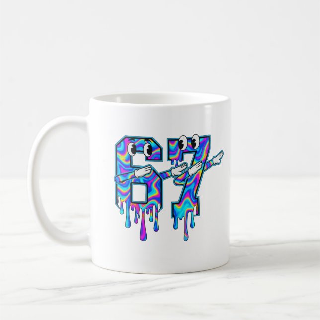 Swirl Six Seven Dab Drip 6 7 Dabbing Meme , dab dr Coffee Mug (Left)