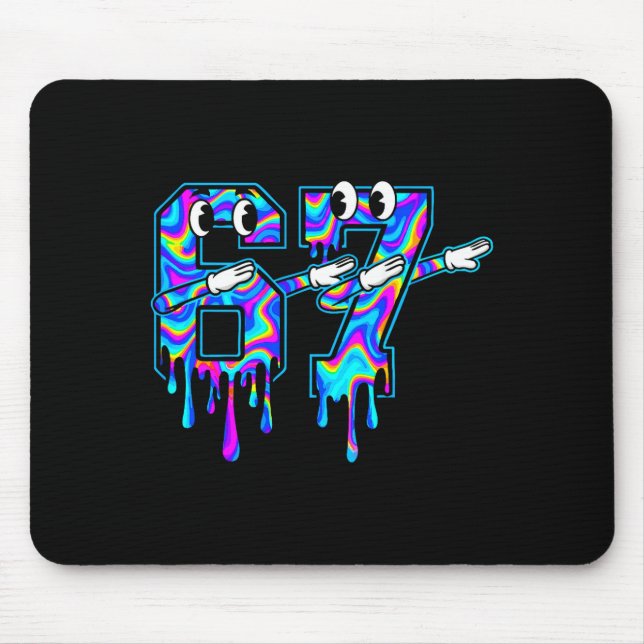 Swirl Six Seven Dab Drip 6 7 Dabbing Meme  Mouse Pad (Front)