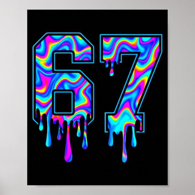 Swirl Six Seven Drip 6 7 Meme Gen Alpha Slang  Poster (Front)