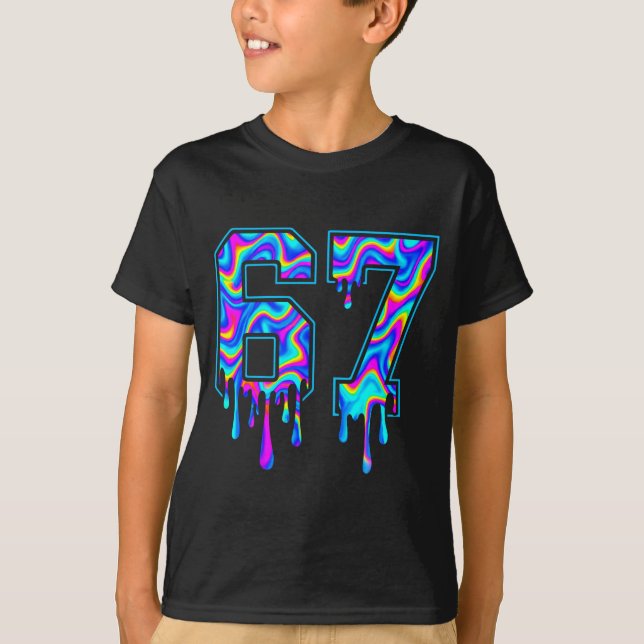 Swirl Six Seven Drip 6 7 Meme Gen Alpha Slang  T-Shirt (Front)
