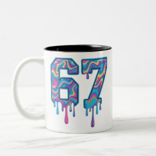 Swirl Six Seven Drip 6 7 Meme Gen Alpha Slang Two-Tone Coffee Mug