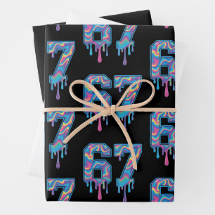 Swirl Six Seven Drip 6 7 Meme Gen Alpha Slang Wrapping Paper Sheets