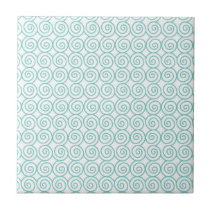 Swirl Spiral Sea Waves Beach Lover Summer Season Ceramic Tile