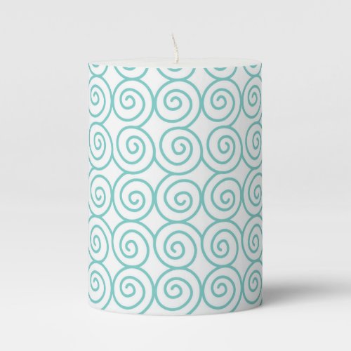 Swirl Spiral Sea Waves Beach Lover Summer Season Pillar Candle