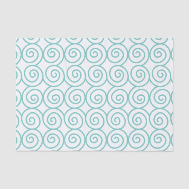Swirl Spiral Sea Waves Beach Lover Summer Season Tissue Paper (Front)