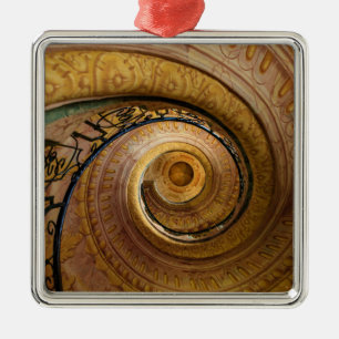 Swirl Staircase Pattern Metal Ornament