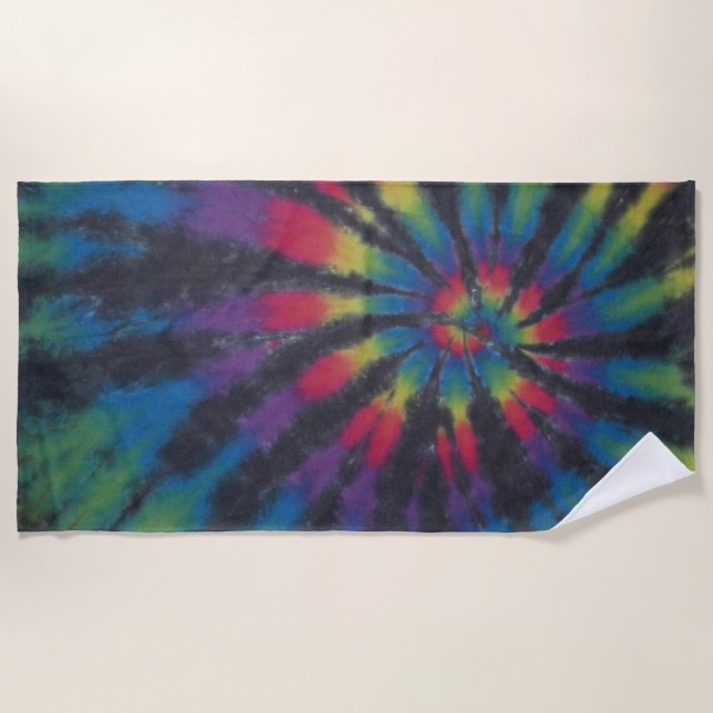 Swirl Tie Dye Beach Towel (Front)