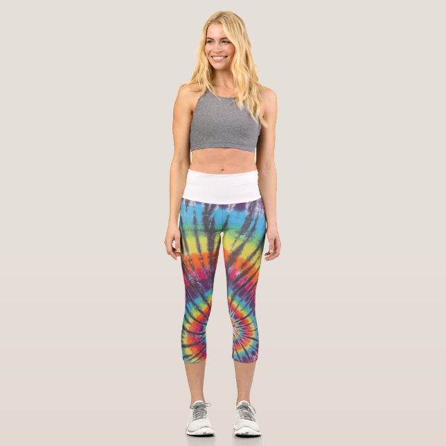 Swirl Tie Dye Capri Leggings (Front)