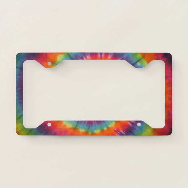 Swirl Tie Dye License Plate Frame (Front)